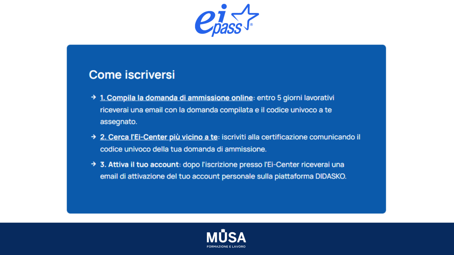 Corso Eipass CIAD valido per ATA | Musa Formazione