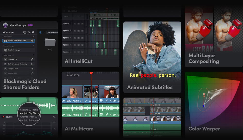Interfaccia DaVinci Resolve